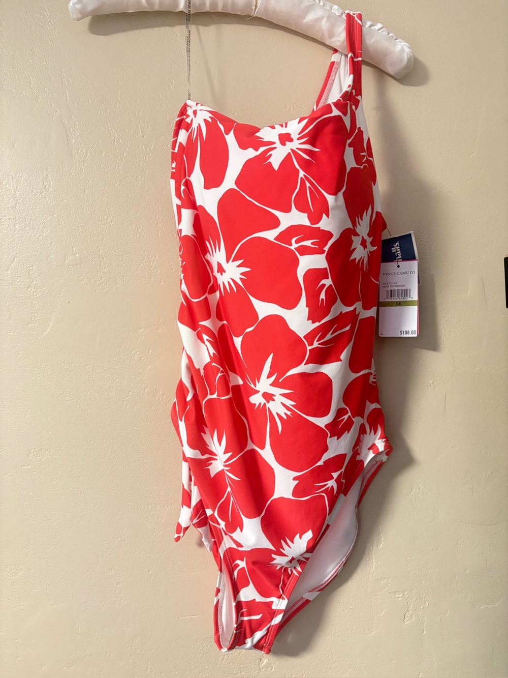 Vince Caputo swimsuit. One piece. Asymmetrical. Size 14 NWT.